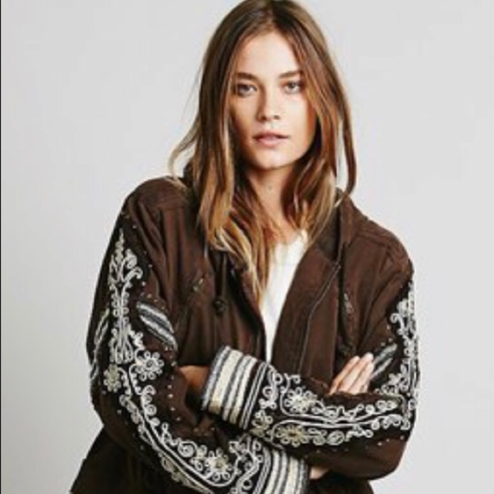 Free People Golden quills military parka in xs